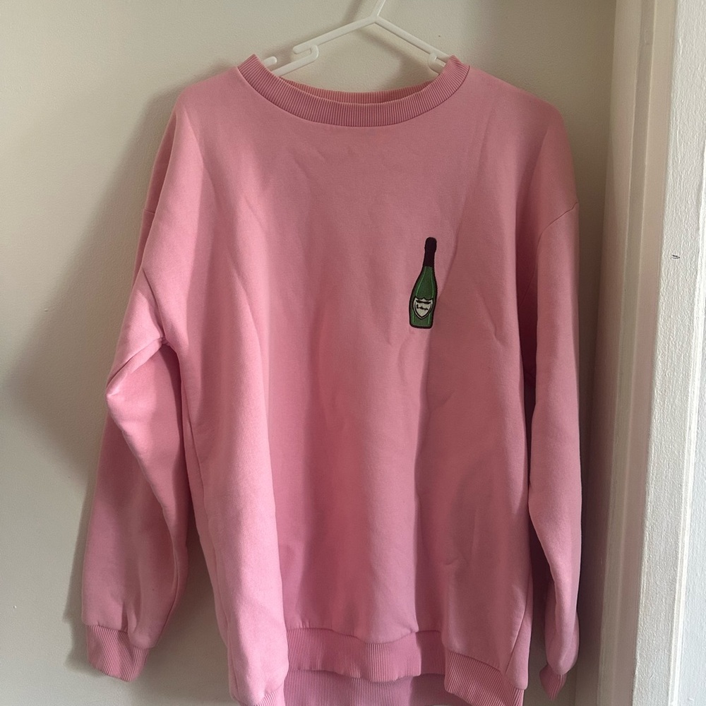 Pink Sweatshirt with Bottle Patch very soft